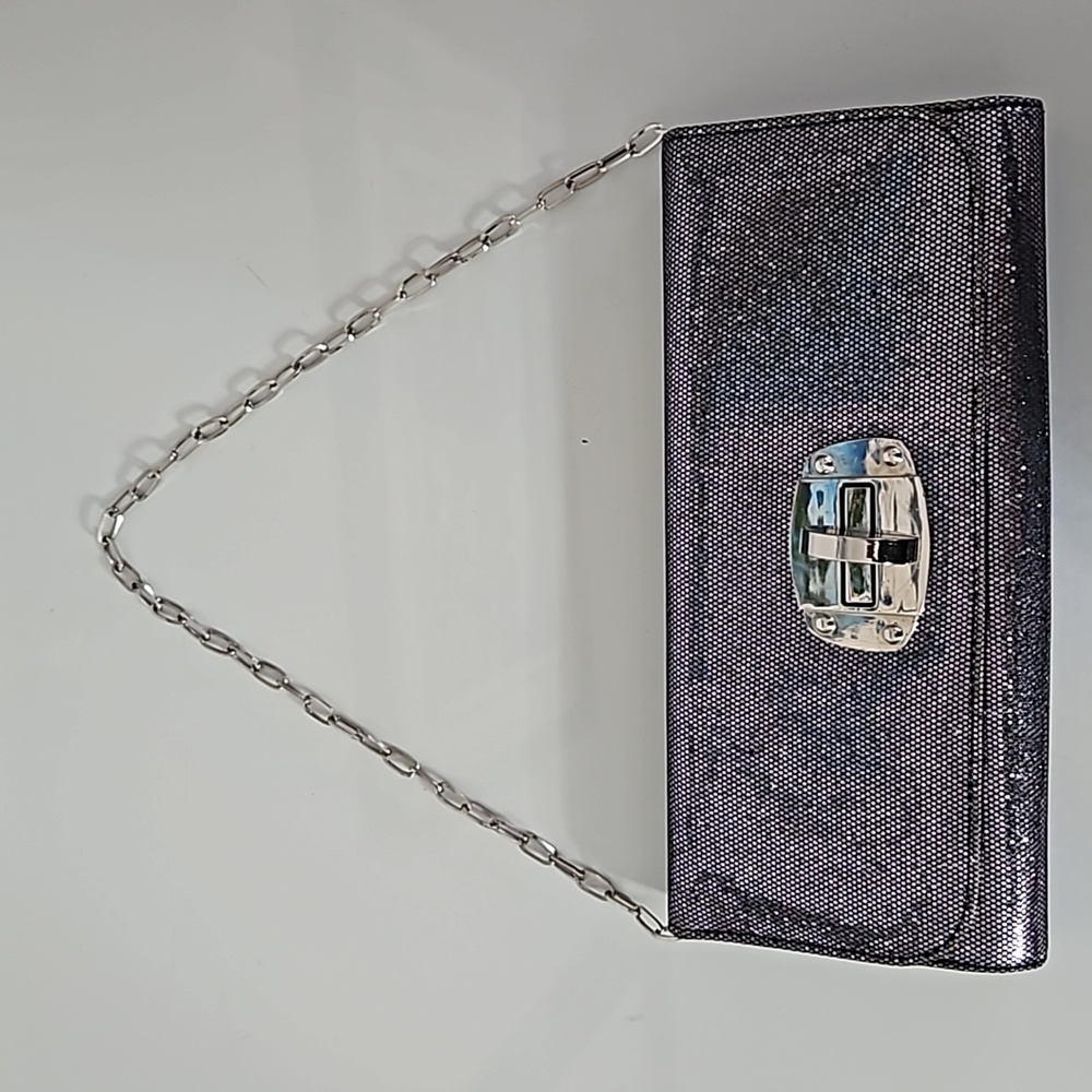 RW&Co Silver Gray Sparkling Clutch
